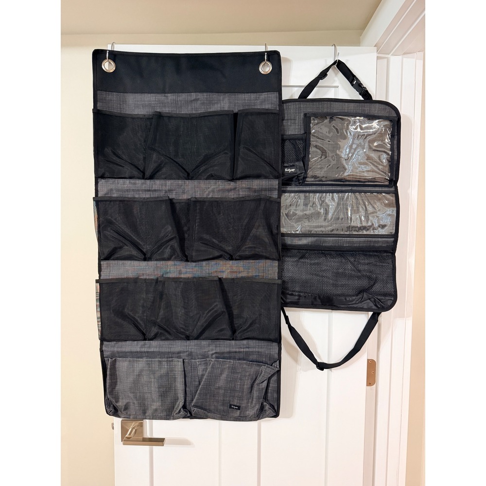 Thirty-One Hang-Up Space Saver & Activity Organizer Black Cross Pop Set 758D